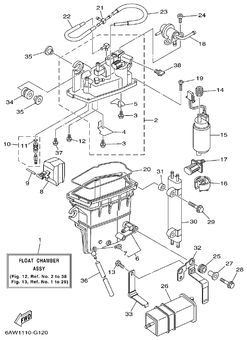 Yamaha F350AET, FL350AET FUEL INJECTION PUMP 1 parts diagram